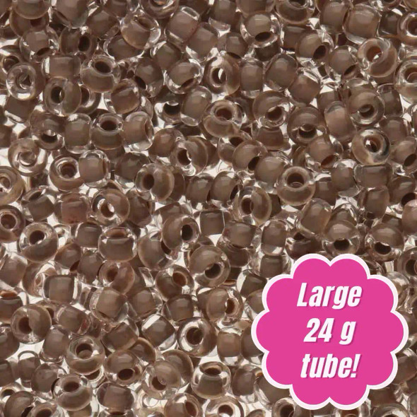 Preciosa Czech Seed Beads 11/0 TERRA INTENSIVE LINED CHOC BROWN