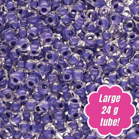Preciosa Czech Seed Beads 11/0 TERRA INTENSIVE LINED PURPLE