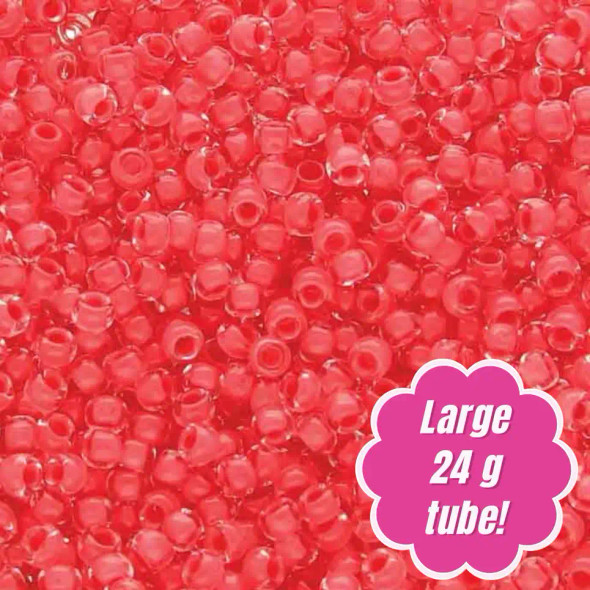 Preciosa Czech Seed Beads 11/0 TERRA INTENSIVE LINED RED