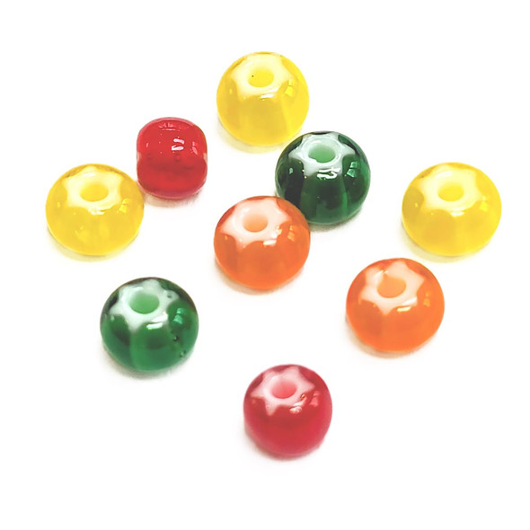 Preciosa Czech Glass Seed Beads Cornelian Star 6/0 SUMMER CITRUS MIX beads