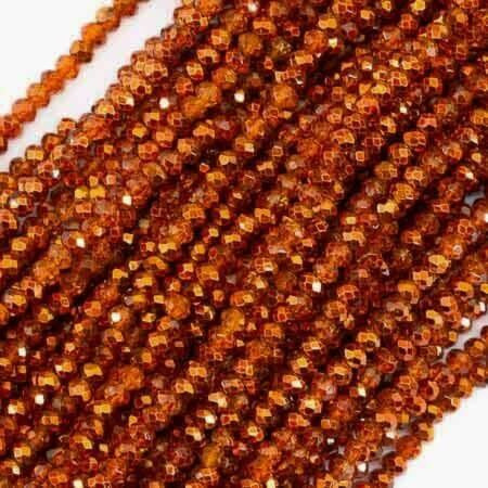 Chinese Crystal Rondelle Beads 3x2mm PUMPKIN METALLIC