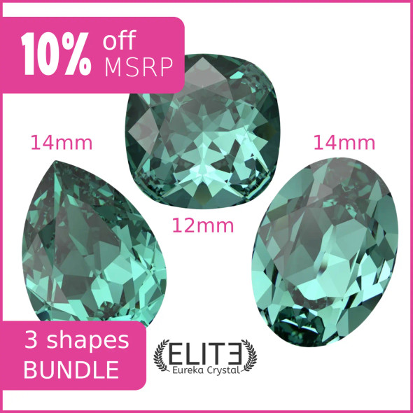 Reimagined Caribbean Green ELITE Eureka Crystal Fancy Stones Bundle
