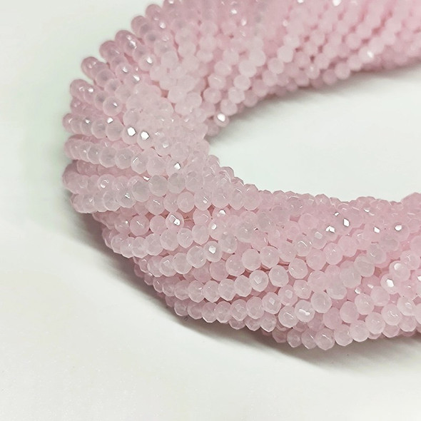 Chinese Crystal Rondelle Beads 3x2mm ROSE WATER OPAL