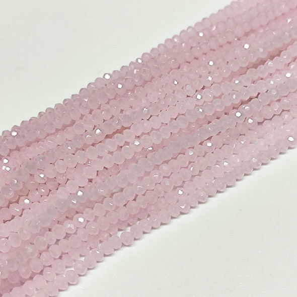 Chinese Crystal Rondelle Beads 3x2mm ROSE WATER OPAL