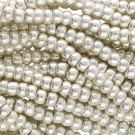 Preciosa Czech Glass Seed Beads 11/0 METALLIC SILVER