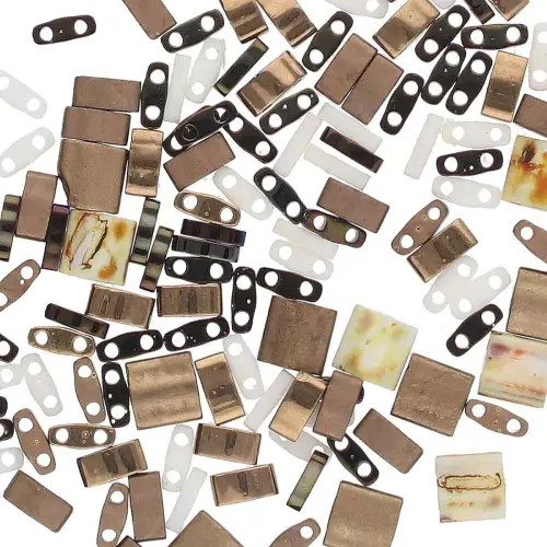 Miyuki TILA 2-Hole Seed Beads Assorted Sizes PEBBLES MIX