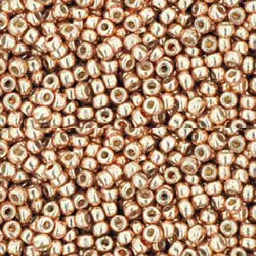 SIZE-11 #PF551 PERMAFINISH GALVANIZED ROSE GOLD Toho Round Seed Beads