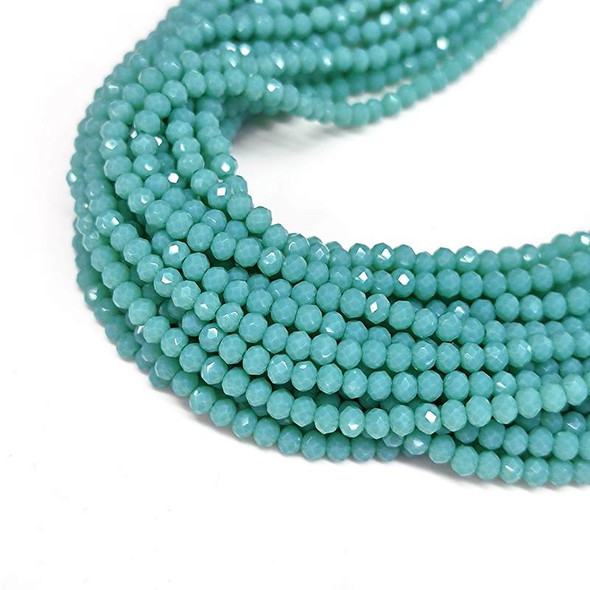 Chinese Crystal Rondelle Beads 3x2mm TURQUOISE