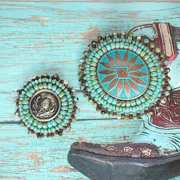 ROUND Seed Beads SIZE MIX TURQUOISE BLUE PICASSO