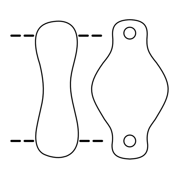 OPAQUE BLUECzech Glass 2-Hole Cradle Beads Vertical Hole 6x10mm